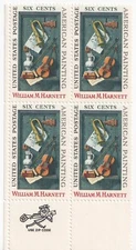 STAMP US SCOTT 1386 "William Harnett" 6 CENT 1969 MNH BLOCK OF 4 LL ZIP