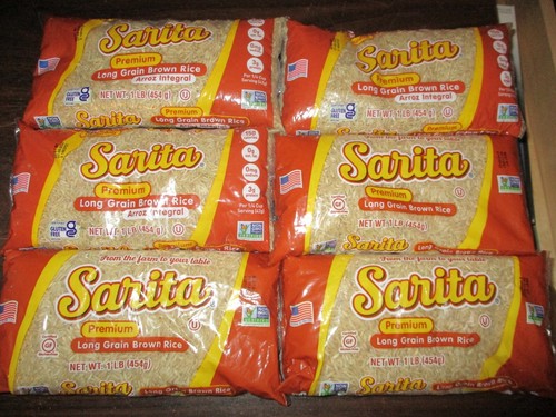 LOT of 12 (twelve) Sarita Premium Long Grain Brown Rice 1 lb EA (Best By 7/2023