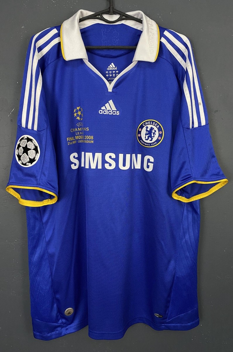 MEN FC CHELSEA 2007/2008 DIDIER DROGBA UEFA SOCCER FOOTBALL SHIRT