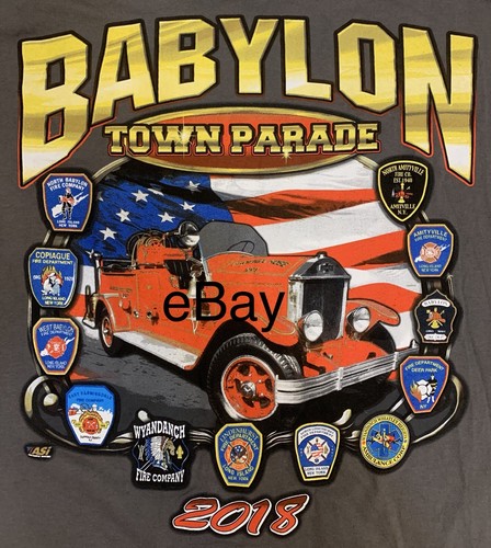 Babylon Fire Department Suffolk County Long Island NY T-Shirt 2XL New FDNY - Picture 2 of 7