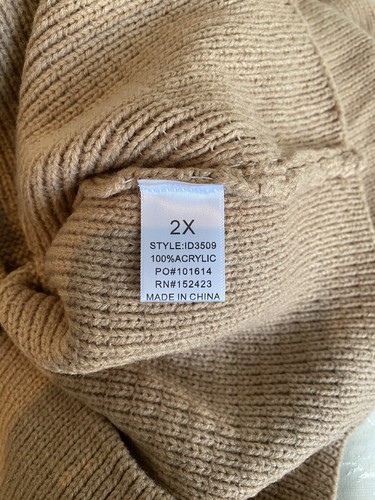 NWT Fashion Nova Beige/Tan 2X 2XL Cozy Turtle Neck Sweater Dress Kangaroo Pocket - Picture 6 of 6