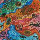 Australian Aboriginal Inspired Dilkara 108 Inch Backing Cotton Fabric 1/2 YARD