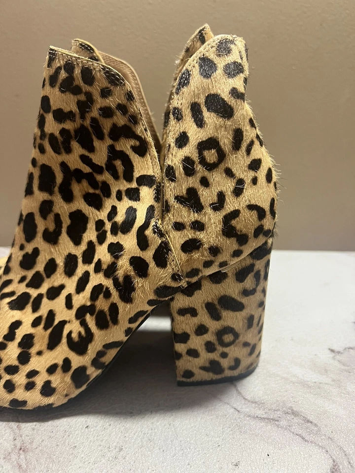 Steve Madden Mujer EE. UU. 7M Estampado Leopardo Botines Cuero Genuino/Cabello de Vaca Foto 4 de 4