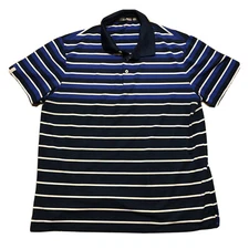 Ralph Lauren RLX Shirt Mens Golf Polo Striped  Blue White Short Sleeve Size XL