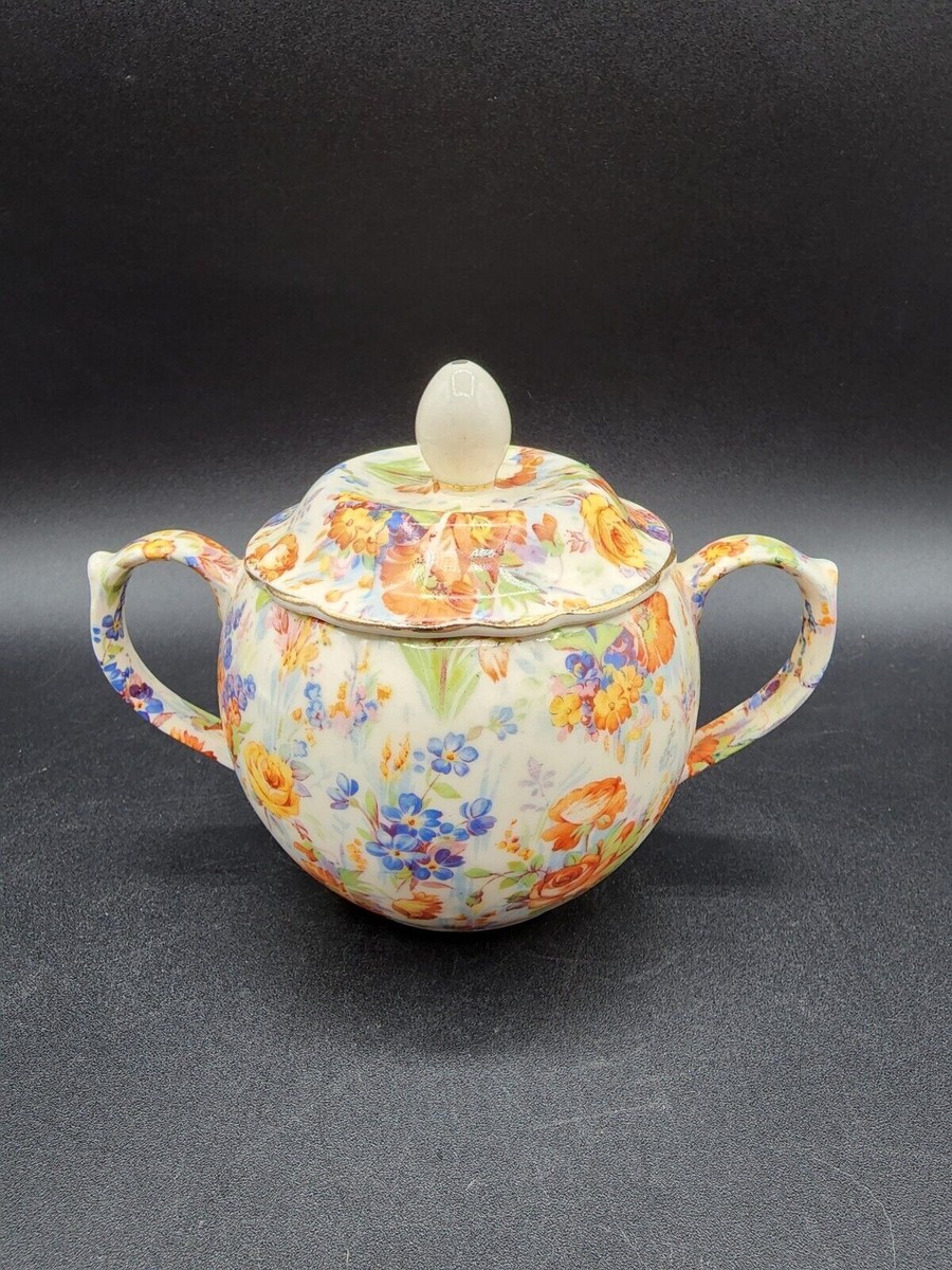 Czechoslovakia Chelsea chintz Floral covered sugar dish | eBay