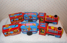 2 -- VINTAGE MASUYA TIN FRICTION ANIMAL TRAIN Engine MS 176 made in Japan As Is