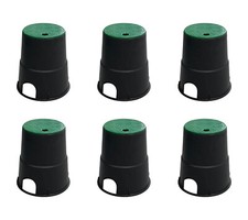 6" Round Valve Box 6 Pack HDPE Anti Slip Sprinkler Valve Box Water Meter Box New