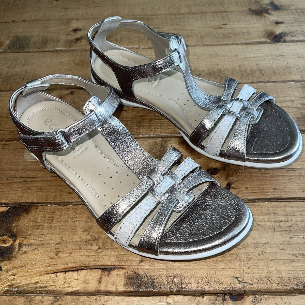 Ecco Flash Warm Grey Metallic/ Moon Rock Sandals 11-11.5 | eBay