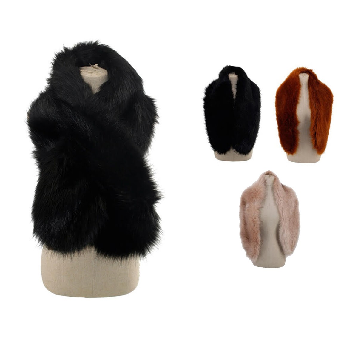マフラー・ストール TATIANA Color blending tassel slim fur muffler MF8111 2 colo マフラー・ストール TATIANA Color blending tassel slim fur