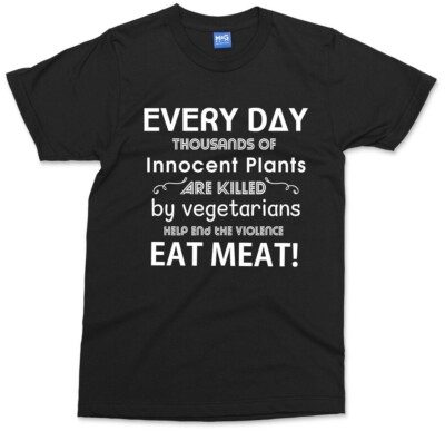 Fleischesser T-Shirt Lustig Unhöflich Anti Vegetarisch Vegan Sarkastisch Witz - Unisex Tee
