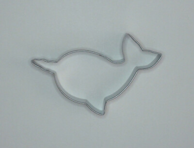 4.5'' Narwhal Horned Whale Cookie Cutter Tin Steel Ocean Sea Life Mammal 