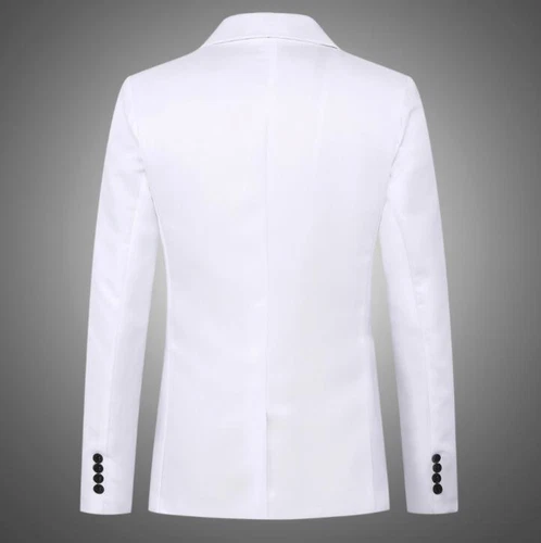 Men's Lapel Blazer Jacket One Button Suit Solid Long sleeve New Coats Fashion - Picture 13 of 25