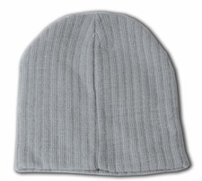 Short Cable Beanie- Heather Grey