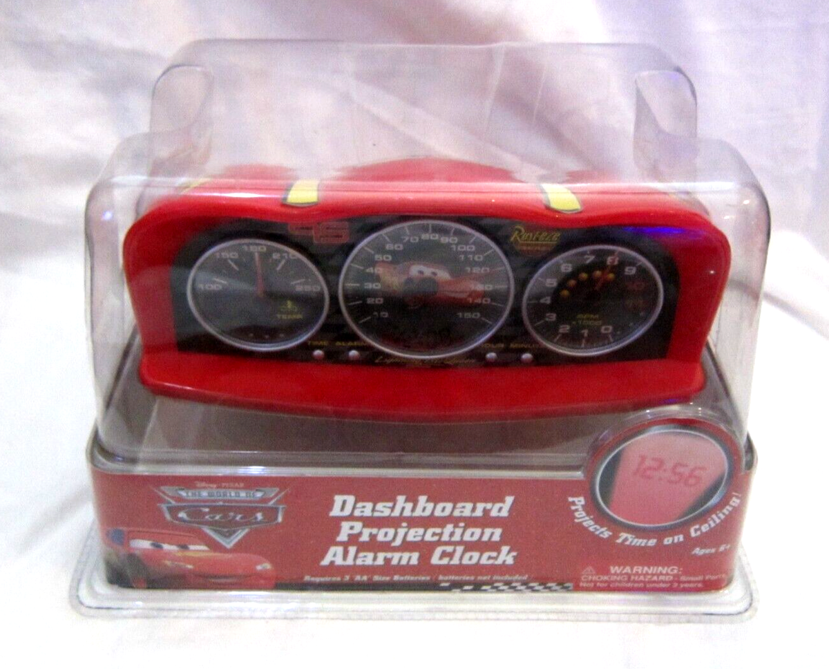 Unisex Disney Pixar Cars Dashboard Projection Alarm Clock-Brand