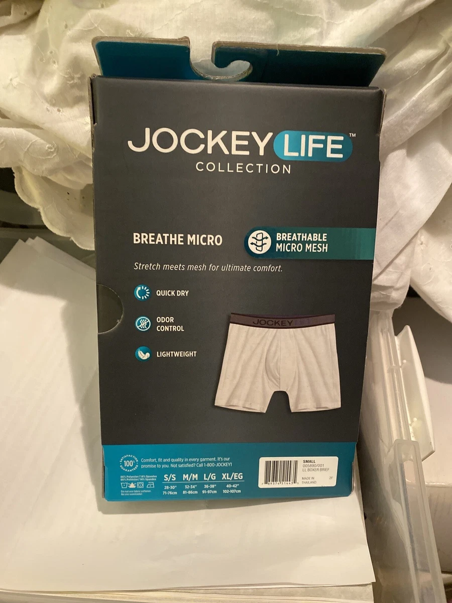 Men's Jockey Life Collection Long Leg Boxer Briefs 3 Pack Small