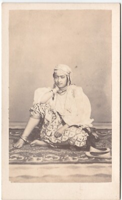 Tima sitzend maurische Frau Algier Etikett Tastatur & Richan Foto CDV ca 1865