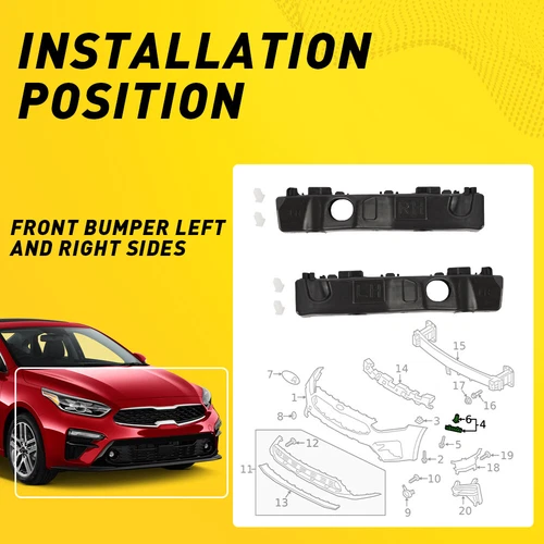 Soportes de parachoques delanteros para Kia Forte 2019-22 soporte 2 piezas izquierda y derecha - Imagen 8 de 23