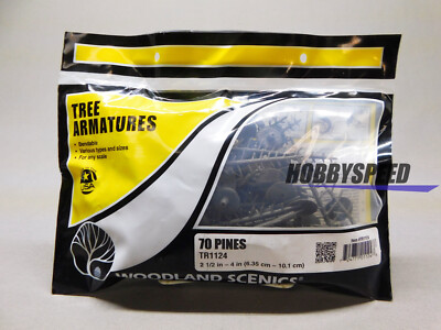 WOODLAND SCENICS 70 PINE TREE ARMATURES ALL GAUGES railroad