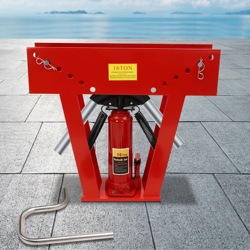 Herramienta dobladora de tubos hidráulica manual máquina dobladora de tubos de alta resistencia 16T roja Foto 2 de 4