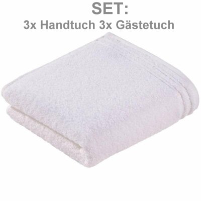 Vossen Calypso Feeling weiß Set: 3x Handtuch 3x Gästetuch