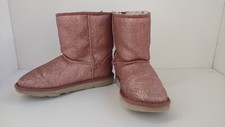 UGG Size 4 Girls Sparkle Classic Short II Glitter Pink Boots 1098491K
