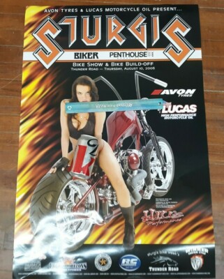2006 STURGIS 22'' x 34'' Poster w KRISTA AYNE Penthouse Pet Pinup Girl MISPRINT