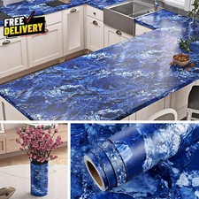 Royal Blue Marble Contact Paper Peel and Stick Countertop Covers Marble Wallpape