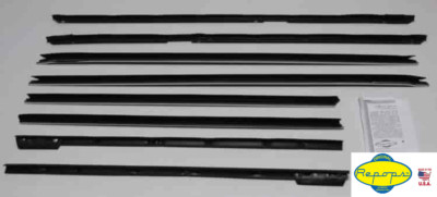 65 66 Cadillac Deville 2D Hardtop Door Window Felt Fuzzies Rubber Seal 8 Pc Kit