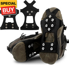 Crampons Ice Cleats for Shoes and Boots, Traction Cleats Ice Snow Grips with 10