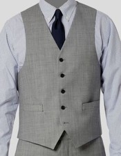  125 Ralph Lauren Men's Gray Classic-Fit Wool Stretch Solid Suit Vest Size S