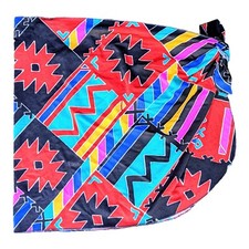 Vtg JAG COLORFUL SOUTHWEST TRIBAL Pattern TIE WAIST Sarong SWIM SKIRT Coverup