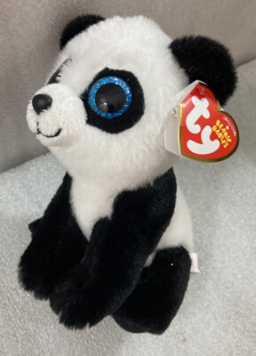 Ty Original Beanie Babies MING Panda Bear NWT 2016 blue glitter eyes