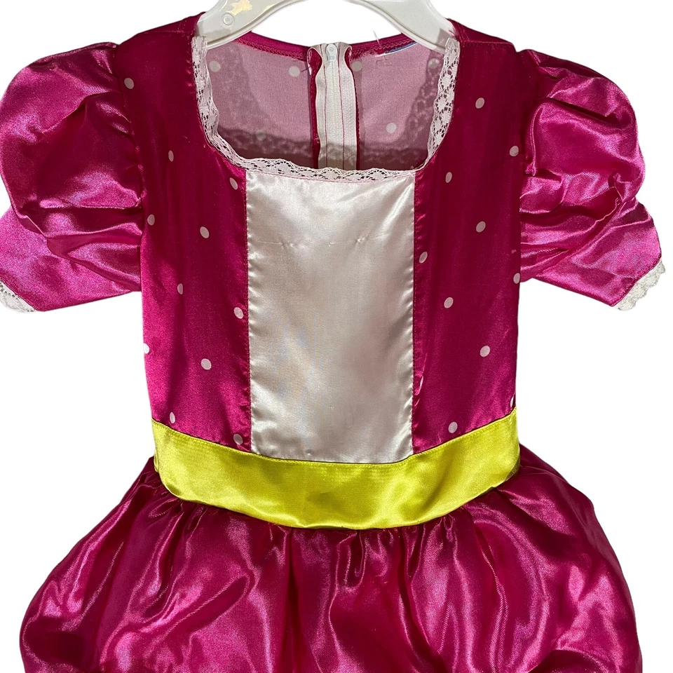 Disfraz Princesa Lunares Niñas Talla 4-6 Rosa Amarillo Vestido Halloween Foto 2 de 4