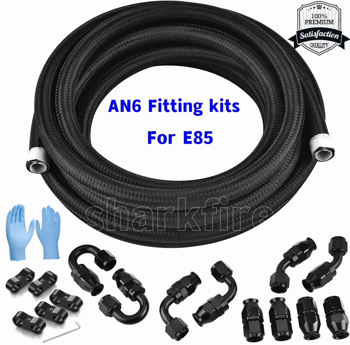 6AN Fuel Line Nylon Braided Fuel Line Hose for Fuel Return Line Oil Feed  Line