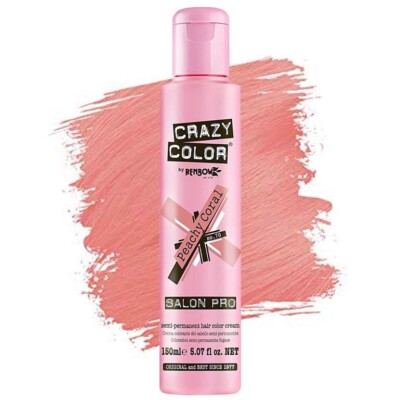 Crazy Color Semi Permanent Hair Color Cream #70 Peachy Coral 5.07 oz