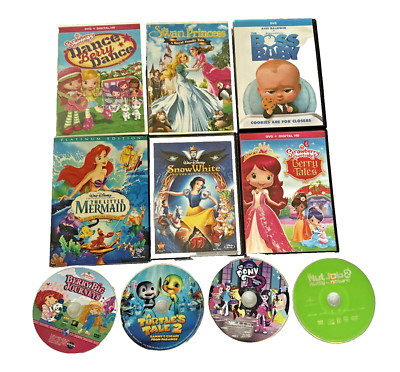 New Lot of 10 Kids DVDs Animated Children & Family Movies Disney Dreamworks