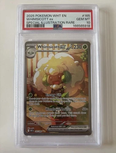 Whimsicott EX White Flare Card 165/086 PSA 10