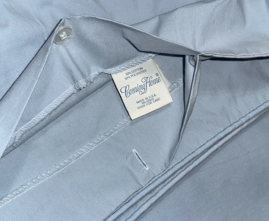 Funda nórdica vintage rara Lands End Coming Home azul claro king 106x96 algodón Foto 2 de 4