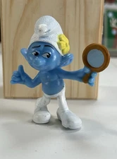 Smurfs Figurines McDonalds Toy Vanity Smurf 2013 Peyo Mirror