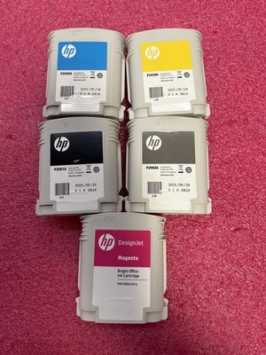 (Set of 5) New HP design jet ink 730 (p2v56a;p2v57a;p2v58a,p2v60a;p2v61a) no bag