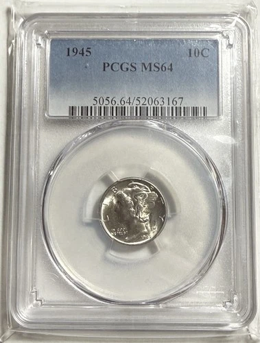 1945-P MERCURY  DIME - PCGS MS64 - Free Shipping