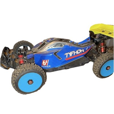 (Look closely at components) ARRMA 4s Typhon 4WD RC Buggy Blue-Yellow