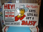 LARGE DAISY VINTAGE PORCELAIN SIGN AIR RIFLE BB GUN RED RYDER TOY OIL GAS LUBE