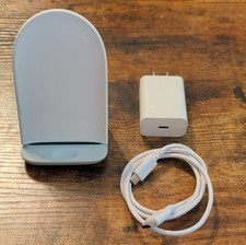 Google Qi Wireless Charging Stand White USB-C Cable  Wall Charger Included