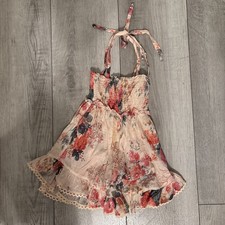 Zimmermann Mutli Floral Print Shirt Dress Size 2 Kids