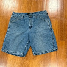Lee Dungarees Vintage Men's Carpenter Denim Shorts Med Wash Blue Jorts 36