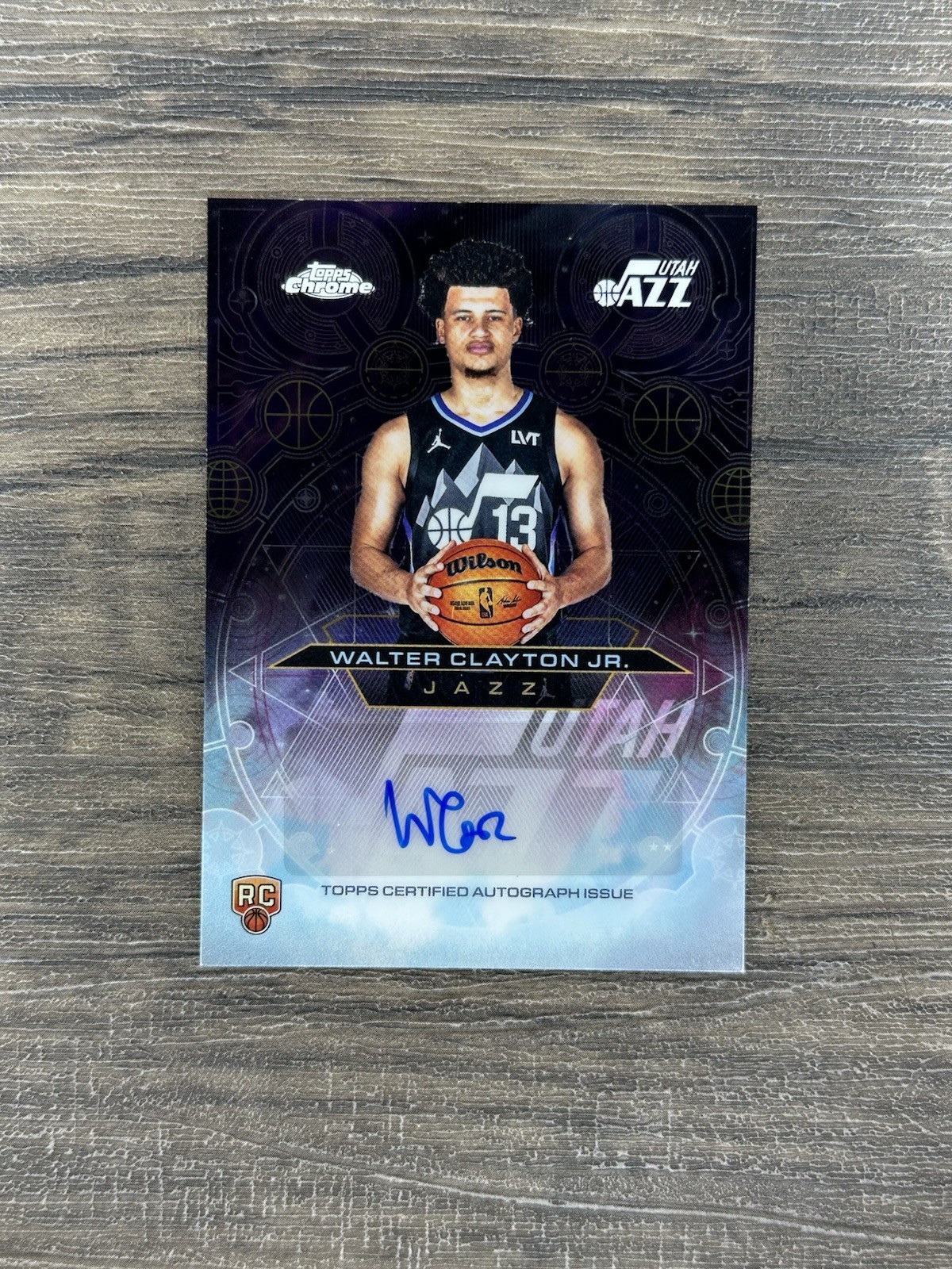Walter Clayton Jr 2025-26 Topps Chrome Auto Chromographs Style RC Jazz #CHR-WCJ