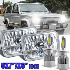 Pair For Jeep Cherokee 1984-2001 Xj For Wrangler 86 Led Headlights Hl 5x7 7x6 Pair For Jeep Cherokee 1984-2001 Xj For Wrangler 86 Led Headlights Hl 5x7 7x6
