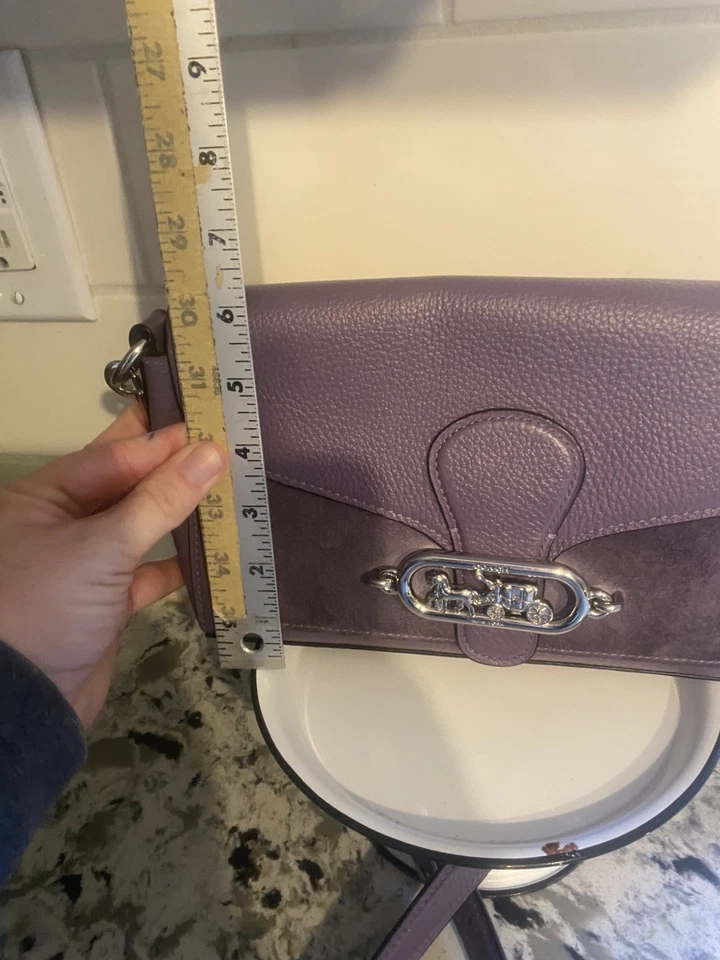 Bolso Cartera Coach New York JADE CUERO HOMBRO Y BANDOLERA Púrpura Lila  Foto 4 de 4