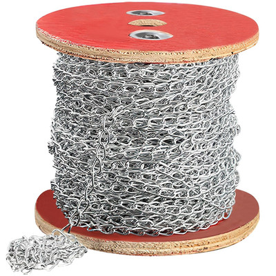 150Ft Jack Chain, Galvanized Steel Link Chain with Spool Strong Heavy Coil Chain